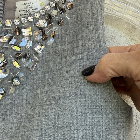 Crewcuts Crystal Embellished Gray Wool Dress Girl’s Size 7 - Picture 6 of 11